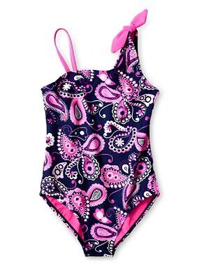 Breaking Waves One-Piece Paisley Swimsuit Girls L